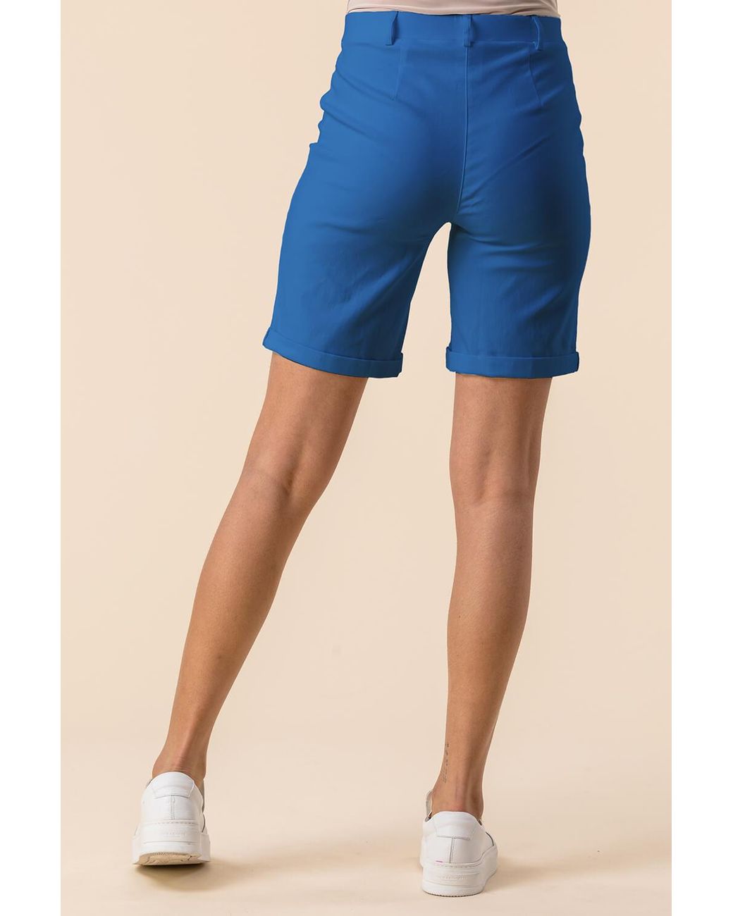 Roman Blue Turn Up Stretch Shorts