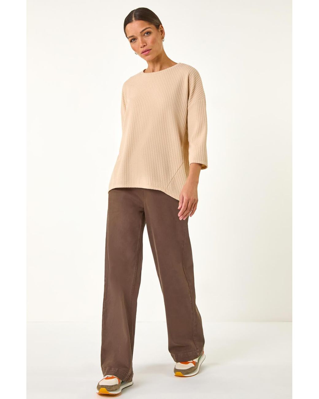 Roman Natural Textured Jersey Slouch Jumper