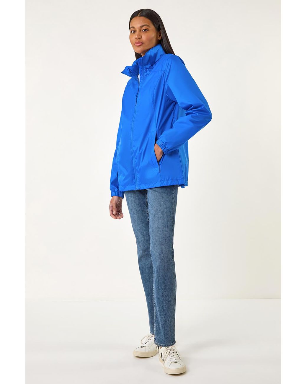 Roman Blue Shower Resistant Funnel Neck Jacket