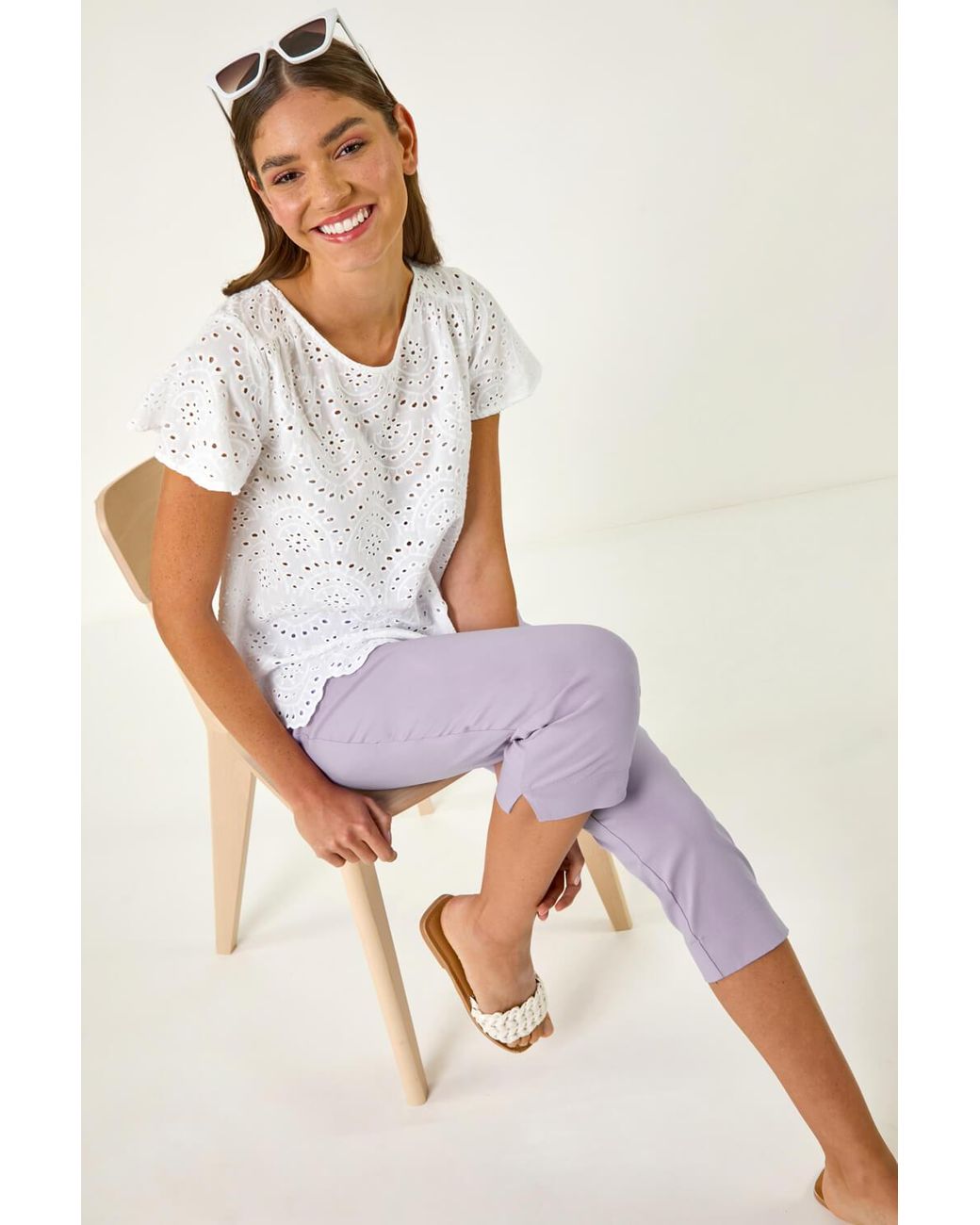 Roman Purple Cropped Stretch Trouser