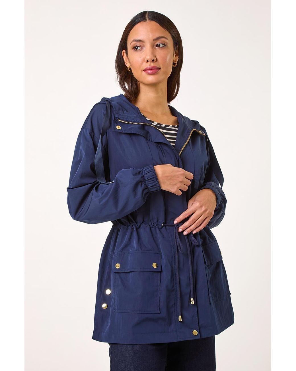 Roman Blue Shower Resistant Rain Jacket