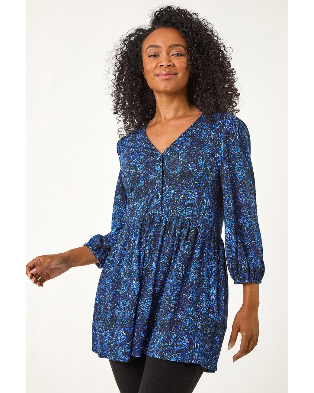 Roman Petite Blue Paisley Print Tunic