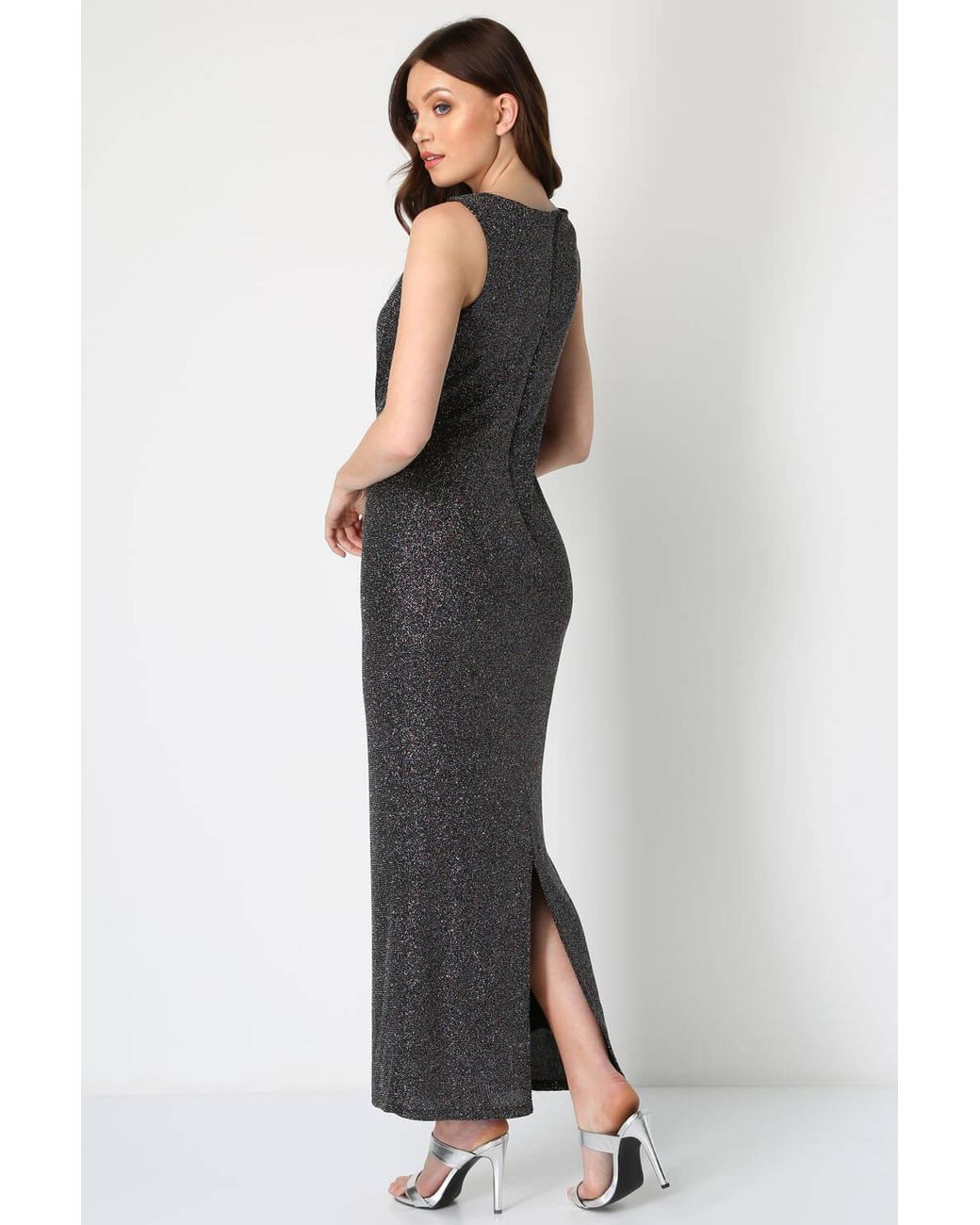 Roman Metallic Glitter Maxi Dress