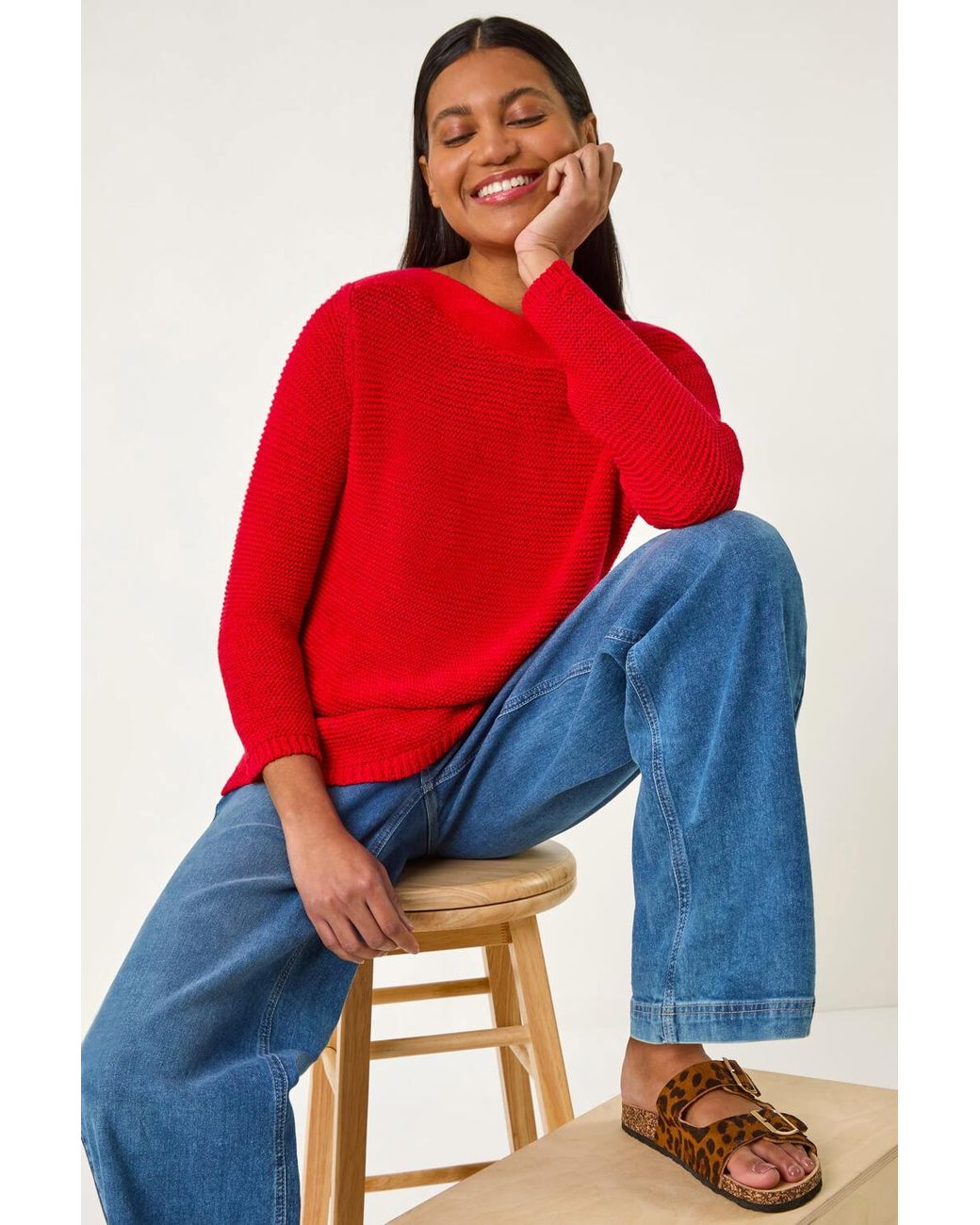Roman Textured Tape Yarn Knit Jumper