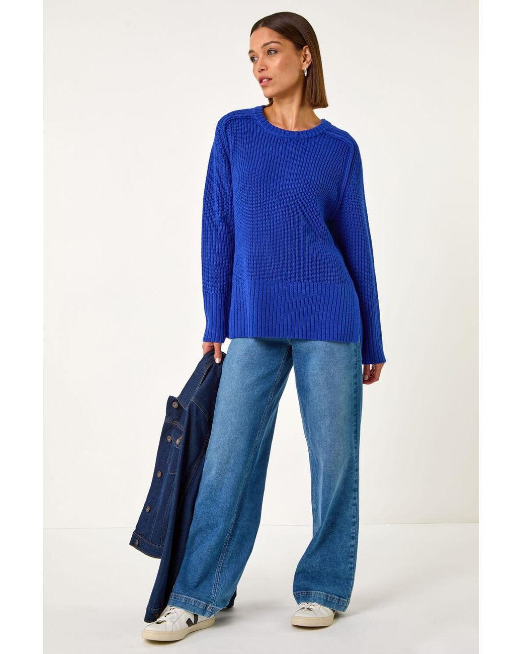 Roman Blue Shoulder Detail Knit Jumper