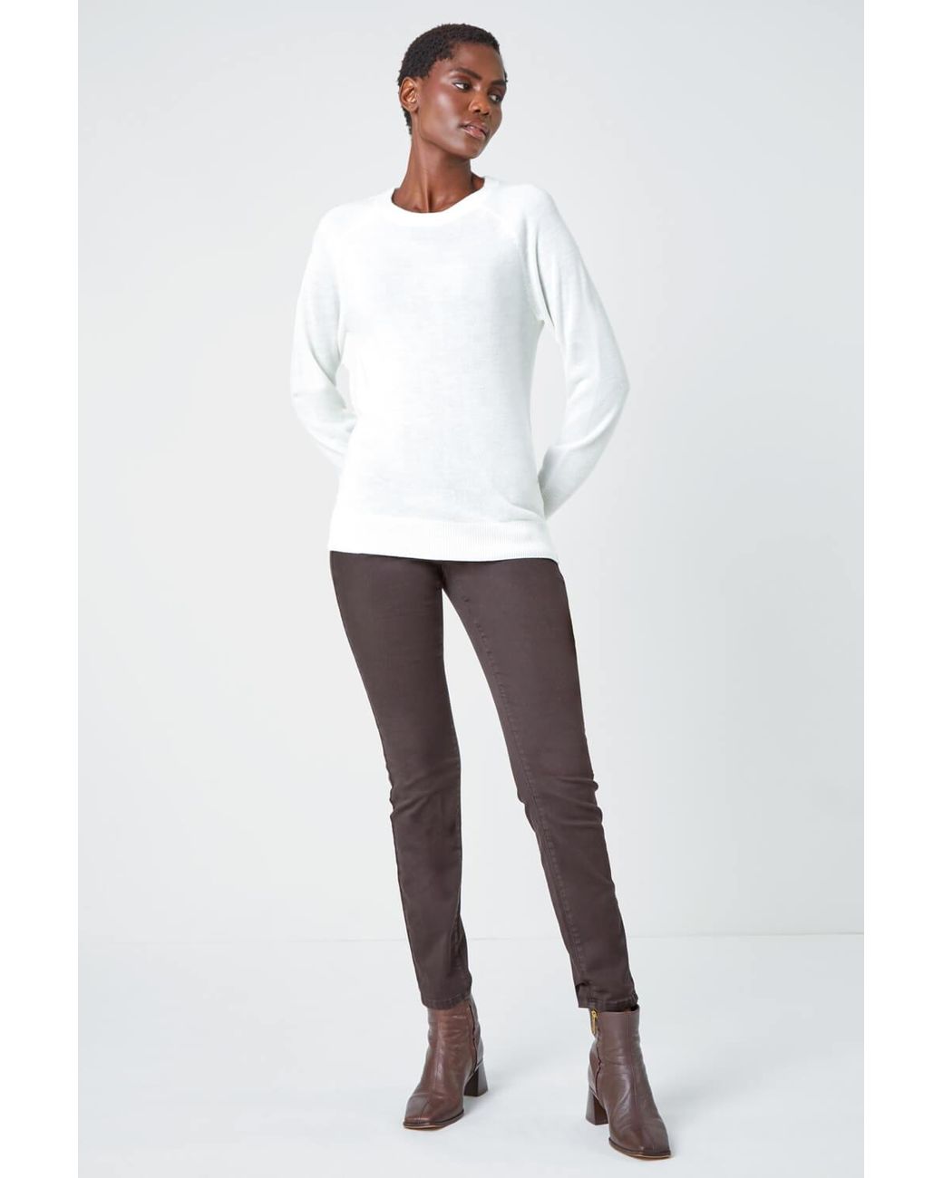 White plain jumper shop