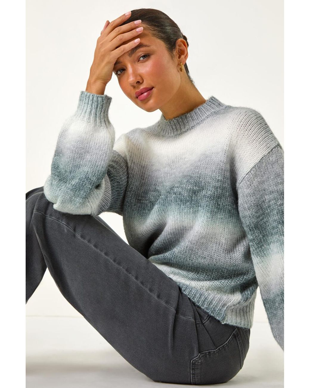 Roman Gray Spacedye Soft Crew Jumper