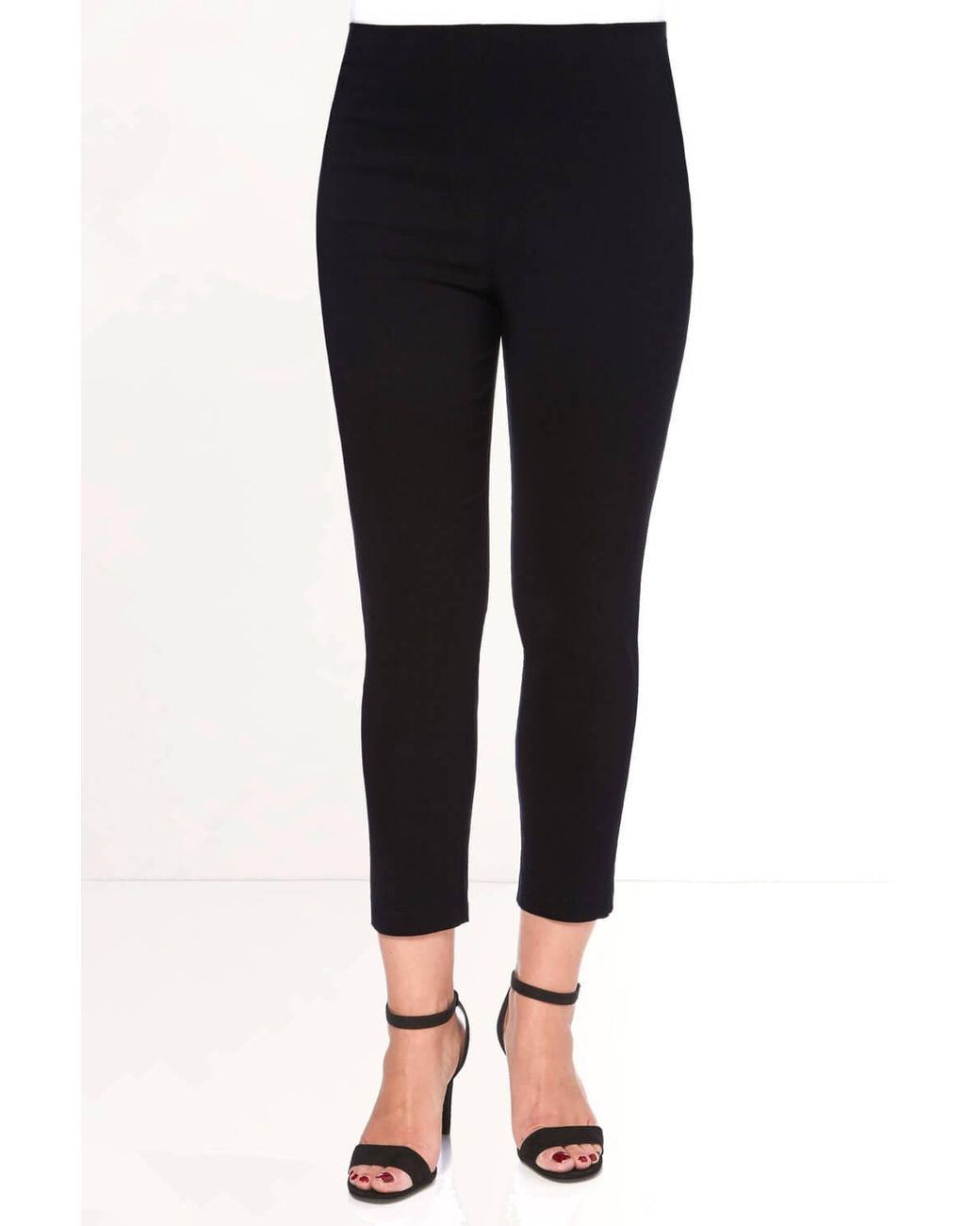 Roman Black 3/4 Length Stretch Elastic Waist Trouser