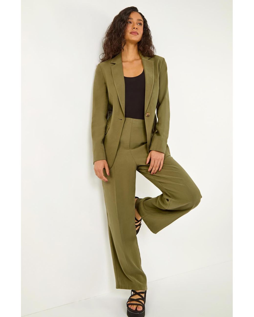 D.u.s.k Green Tie Belt Blazer
