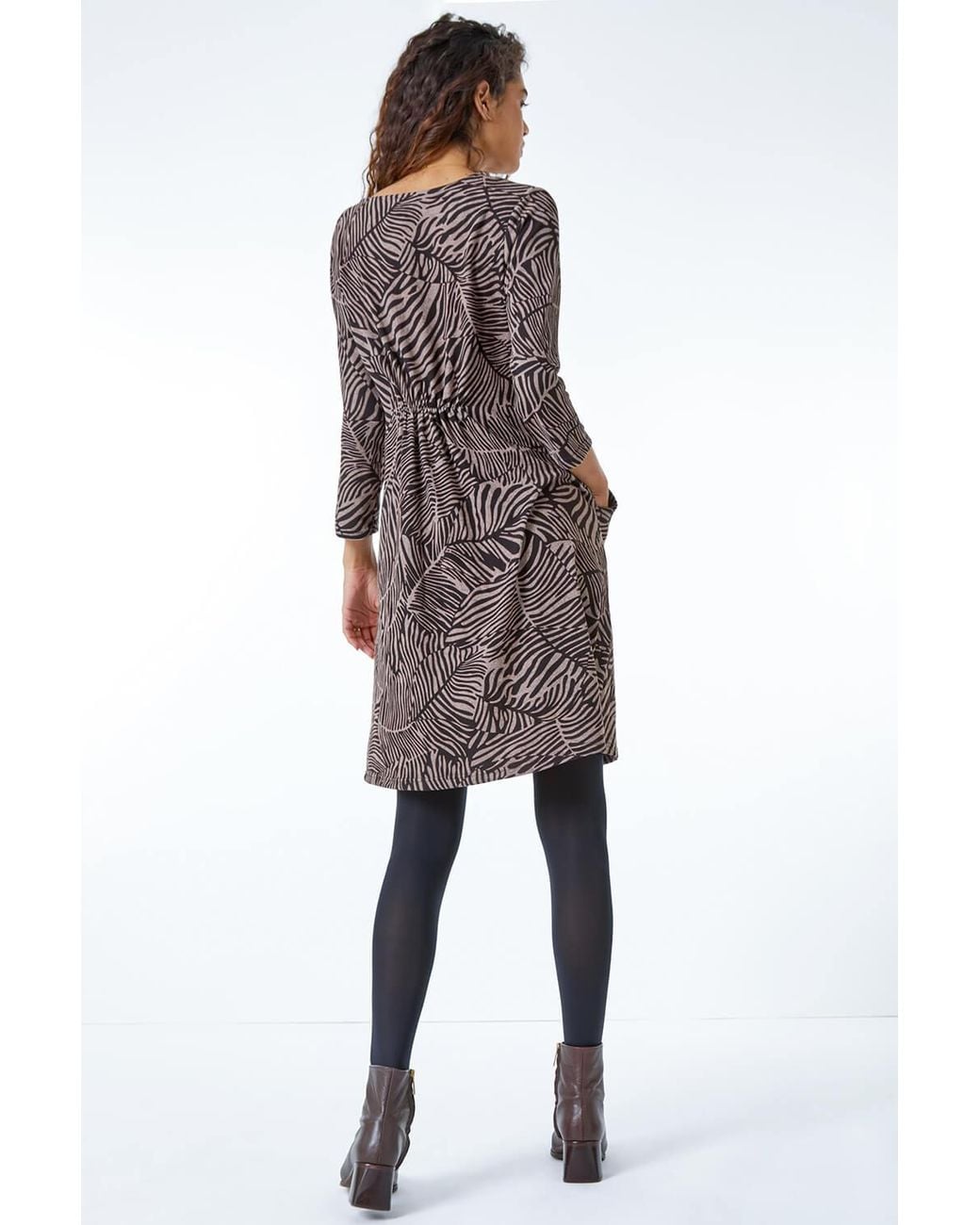 Roman Multicolor Animal Print Stretch Dress