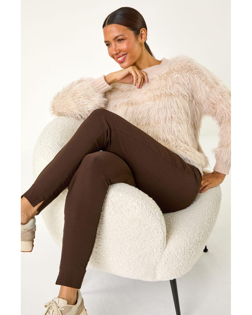 Roman Natural Fleece Lined Stretch Bengaline Trouser