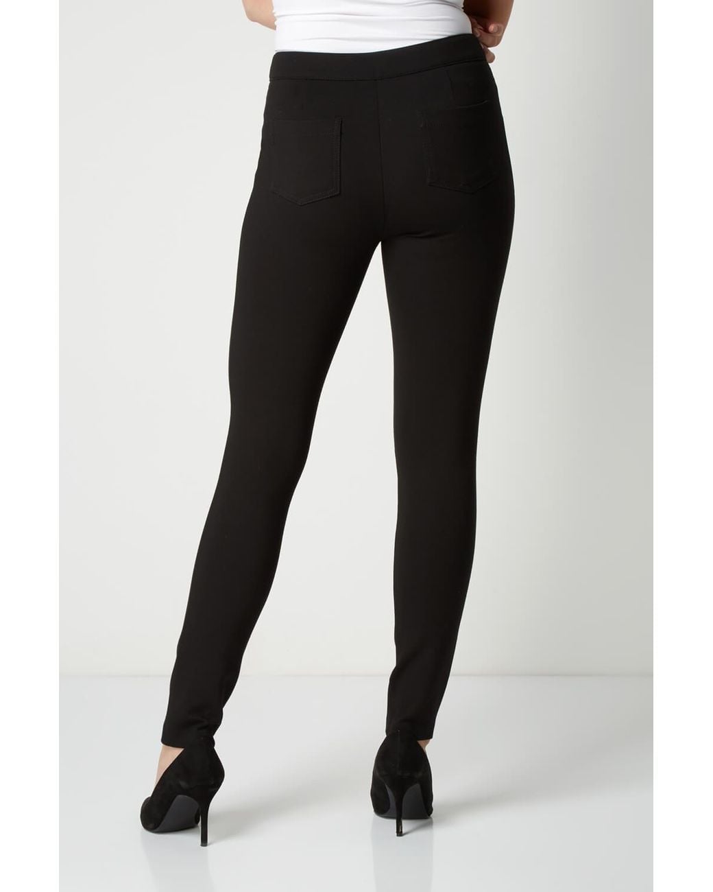 Roman Black Zip Detail Stretch Trouser