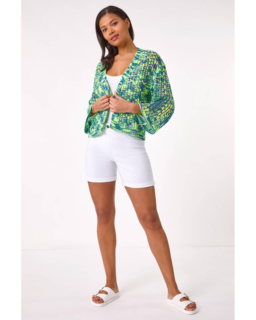 Roman Green Spacedye Knit Cardigan