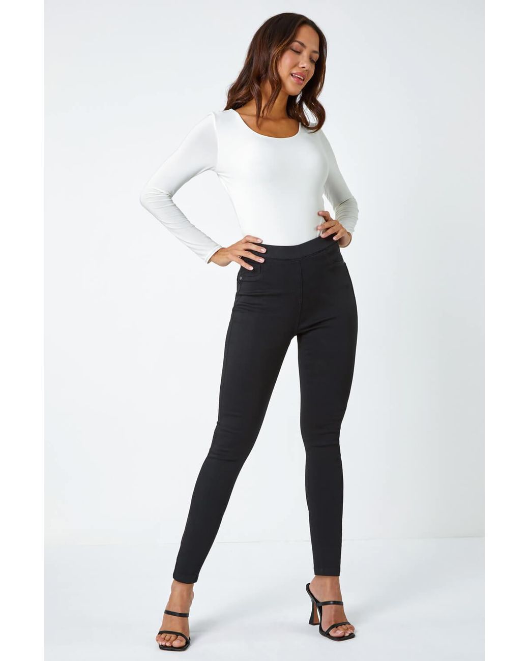 Roman Black Lift Slim & Shape Cotton Blend Stretch Jegging