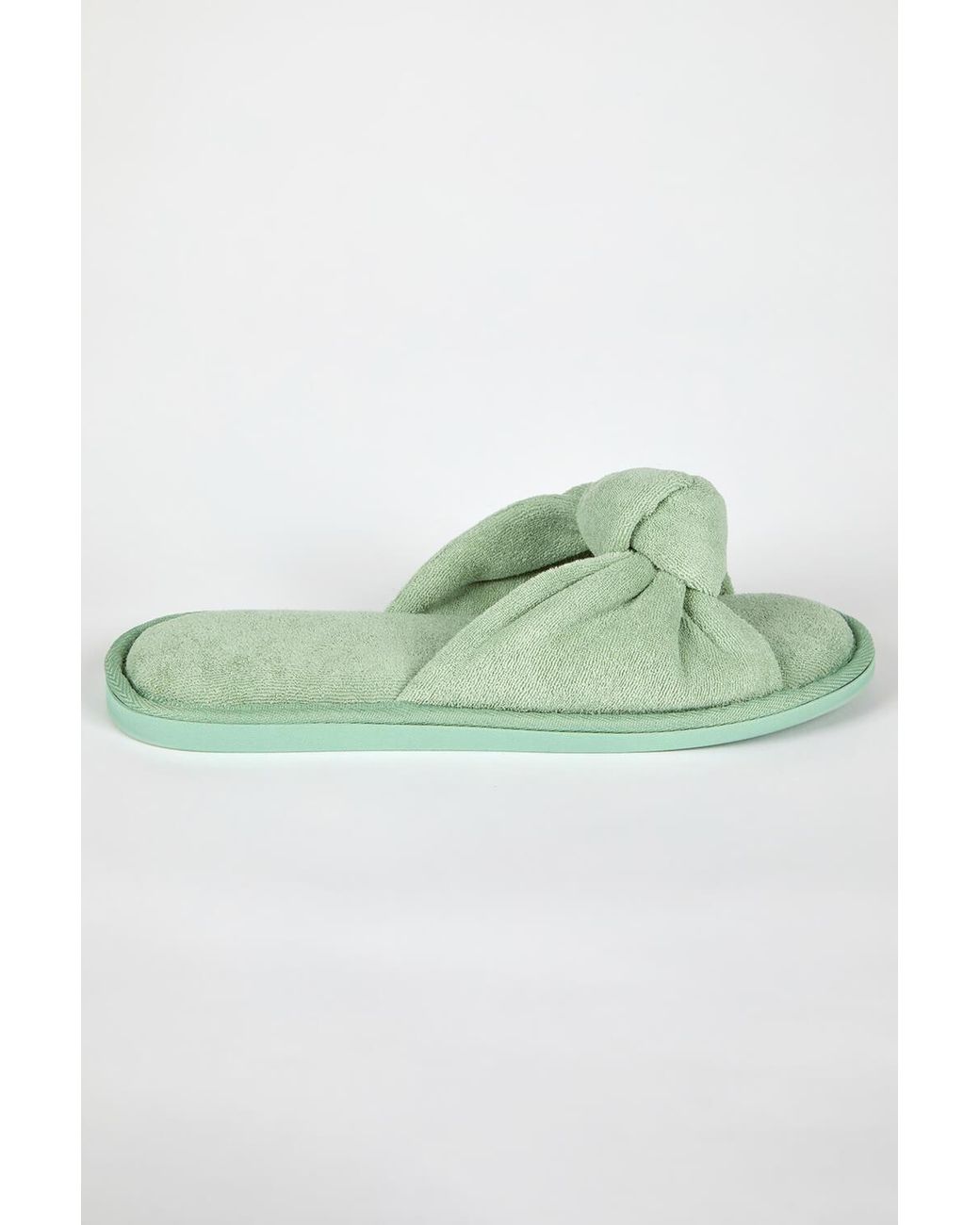 Roman Green Towelling Knot Slipper