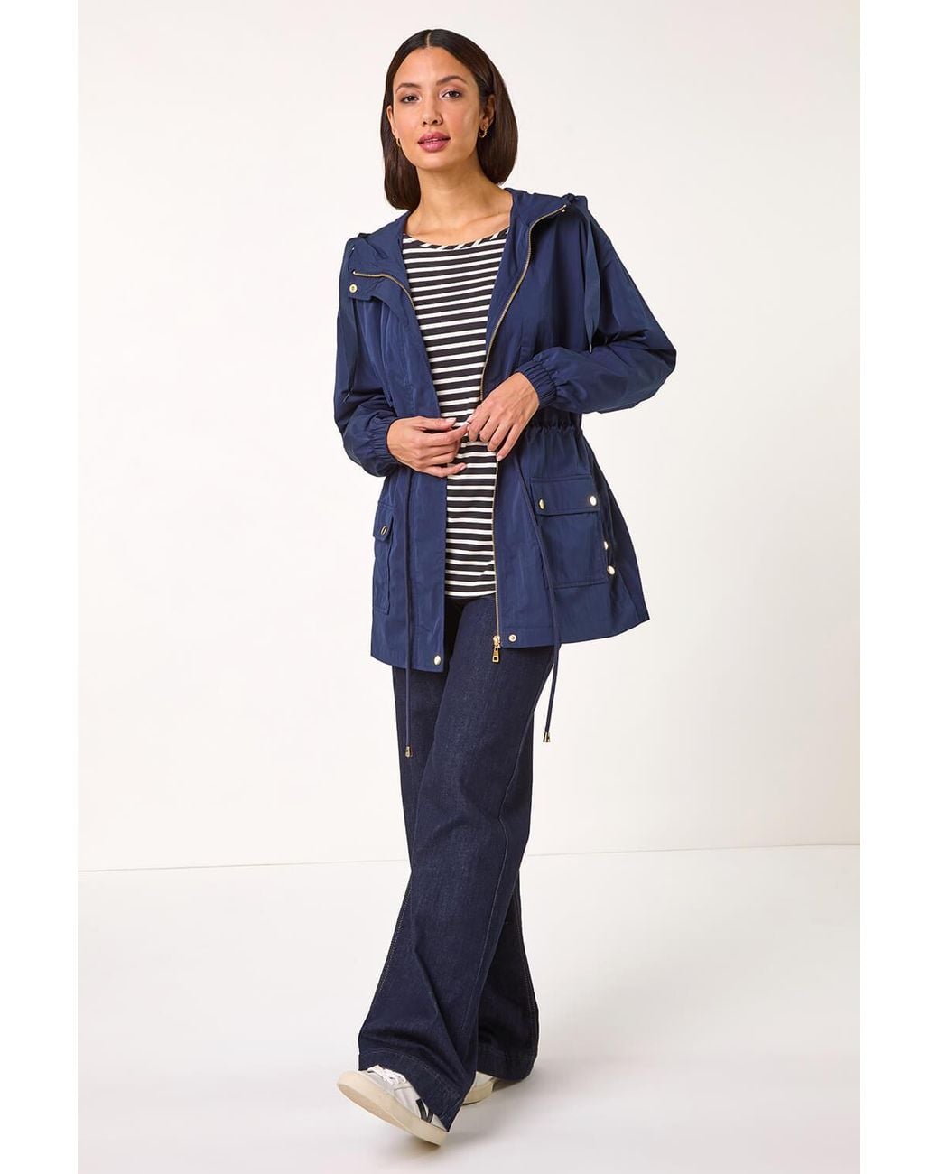Roman Blue Shower Resistant Rain Jacket
