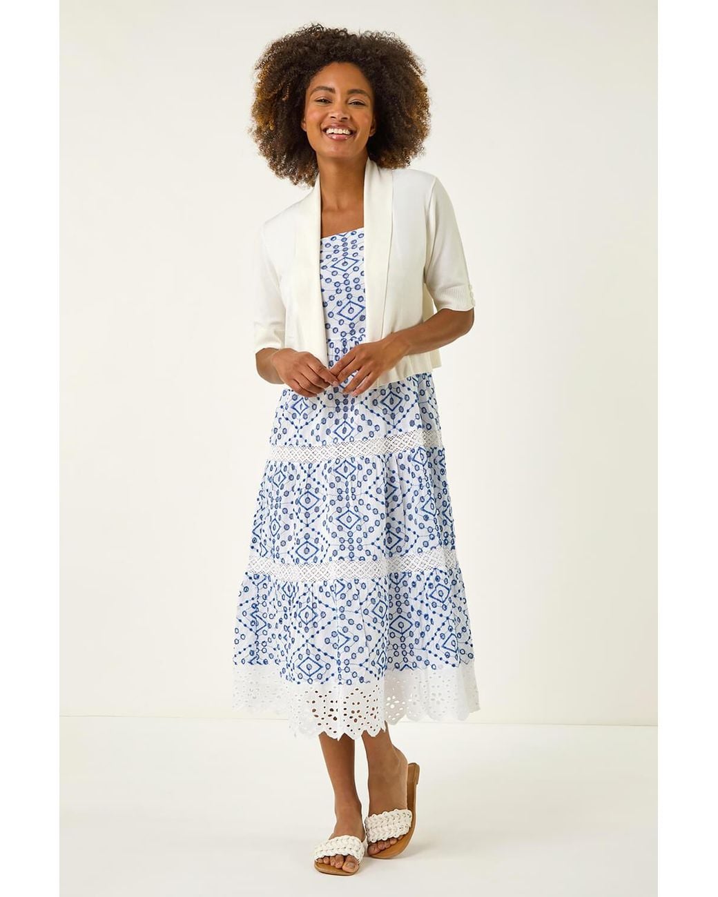 Roman Natural Button Cuff Knitted Shrug