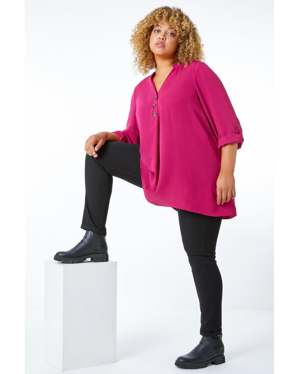 Roman Curve Black Elastic Waist Stretch Denim Jegging
