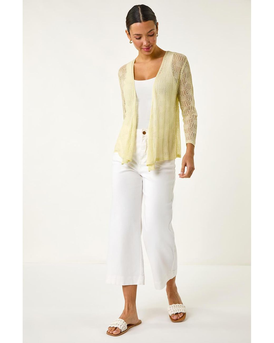 Roman Multicolor Textured Light Knit Shrug