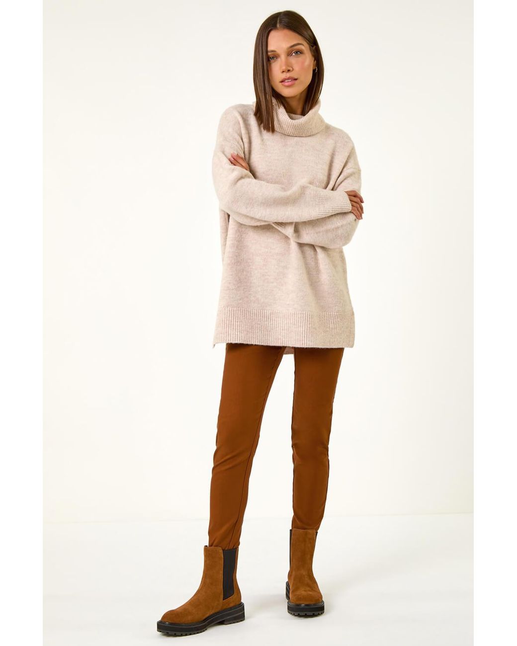 Roman Natural Fleece Lined Stretch Bengaline Trouser