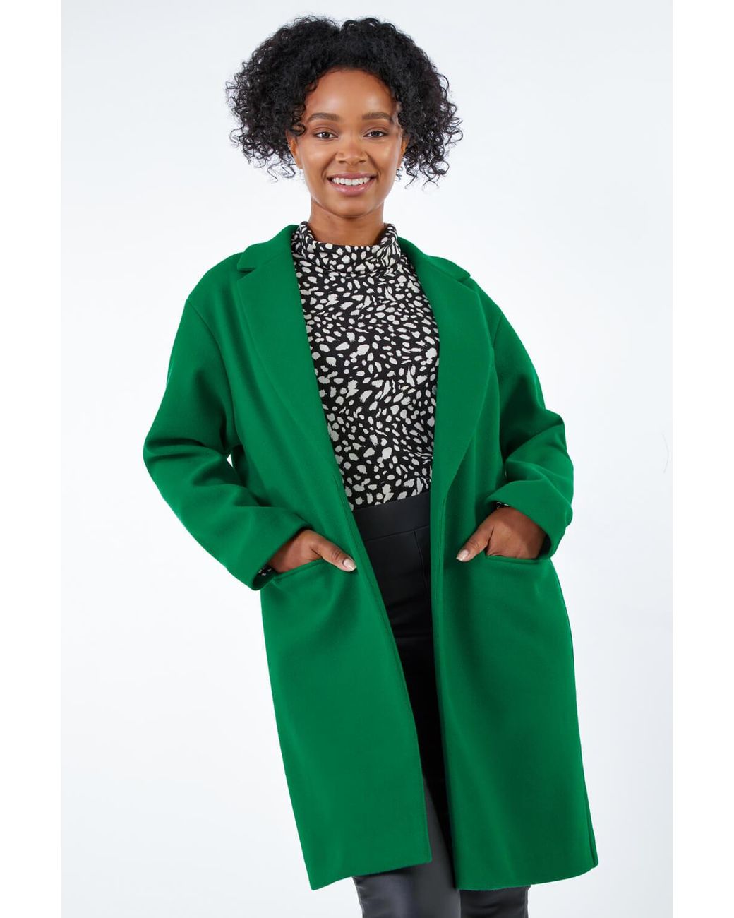 Roman Petite Green Smart Button Coat