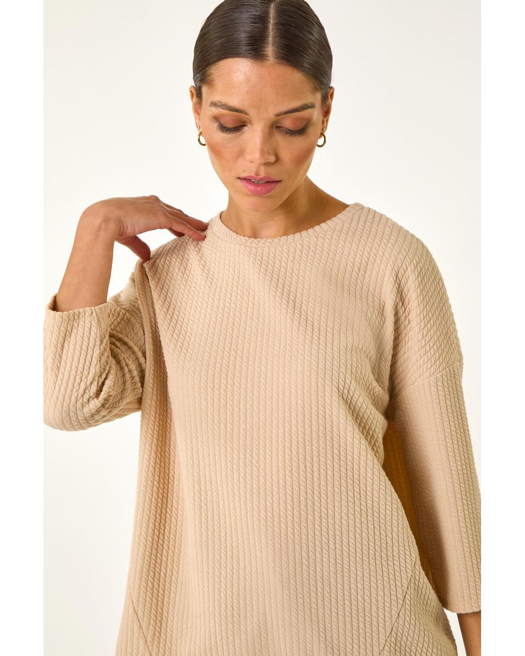 Roman Natural Textured Jersey Slouch Jumper