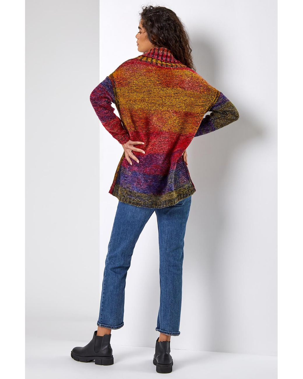 Roman Red Roll Neck Chunky Knit Jumper