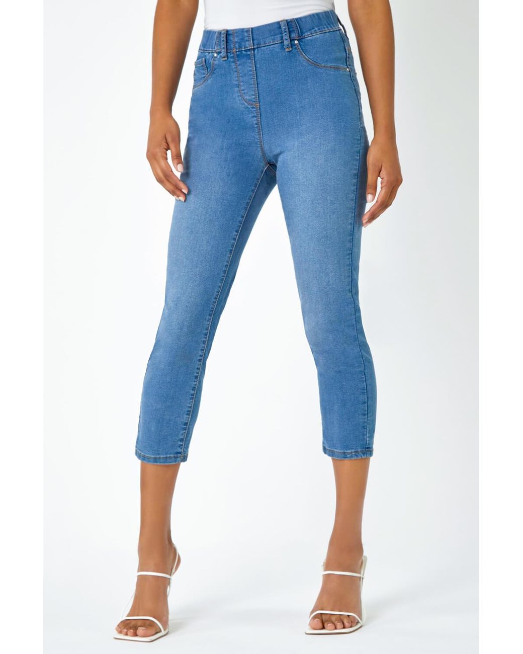 Roman Multicolor Cropped Stretch Denim Jegging