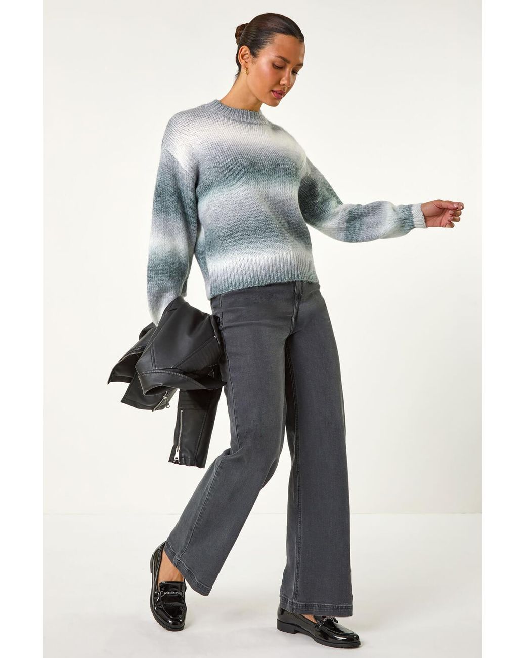Roman Gray Spacedye Soft Crew Jumper