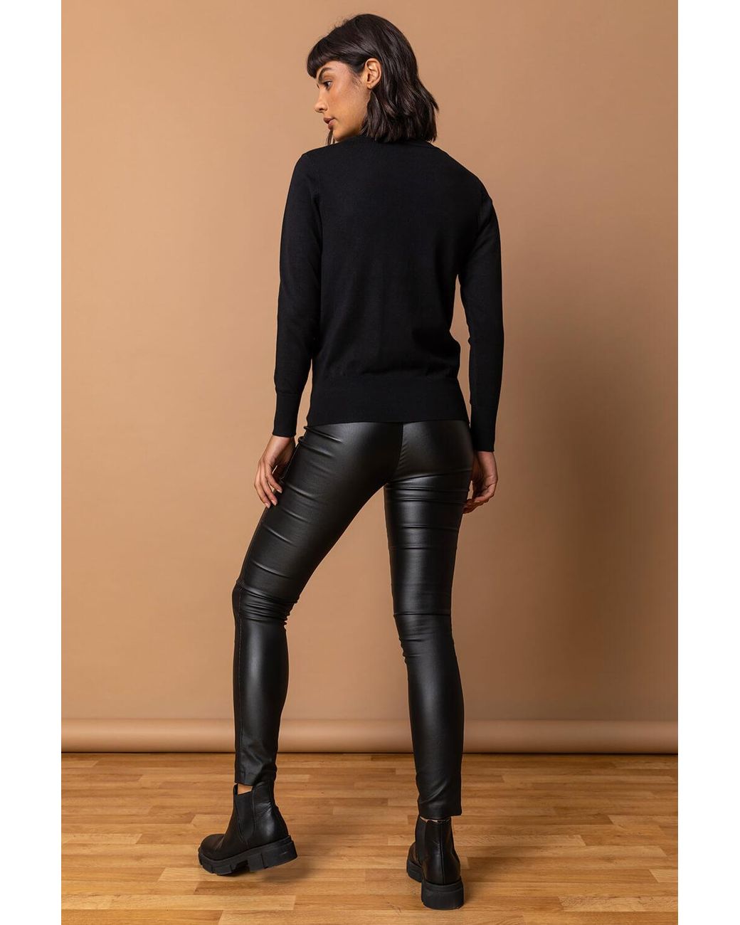 Roman Black Sparkle Embellished Amour Jumper