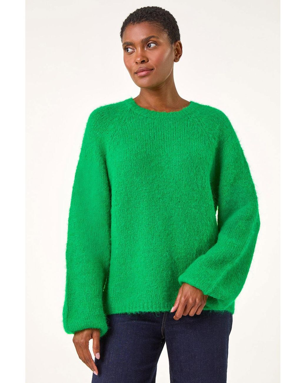 Roman Green Soft Knit Blouson Jumper