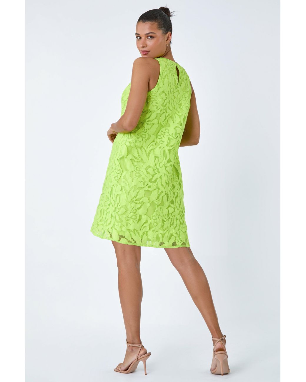 Roman Green Lace Swing Dress