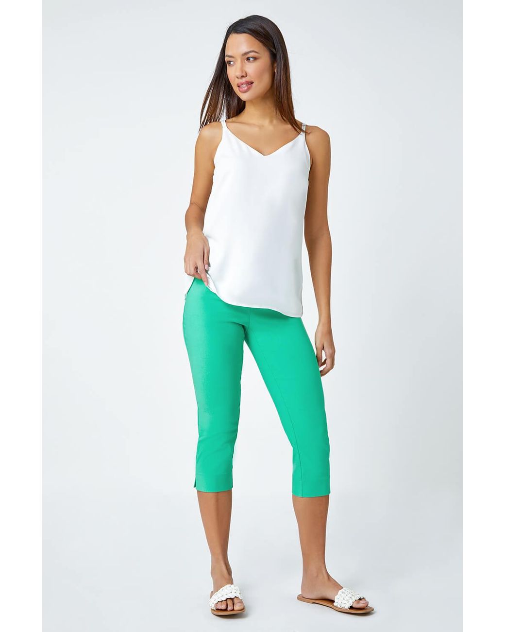 Roman Blue Cropped Stretch Trouser