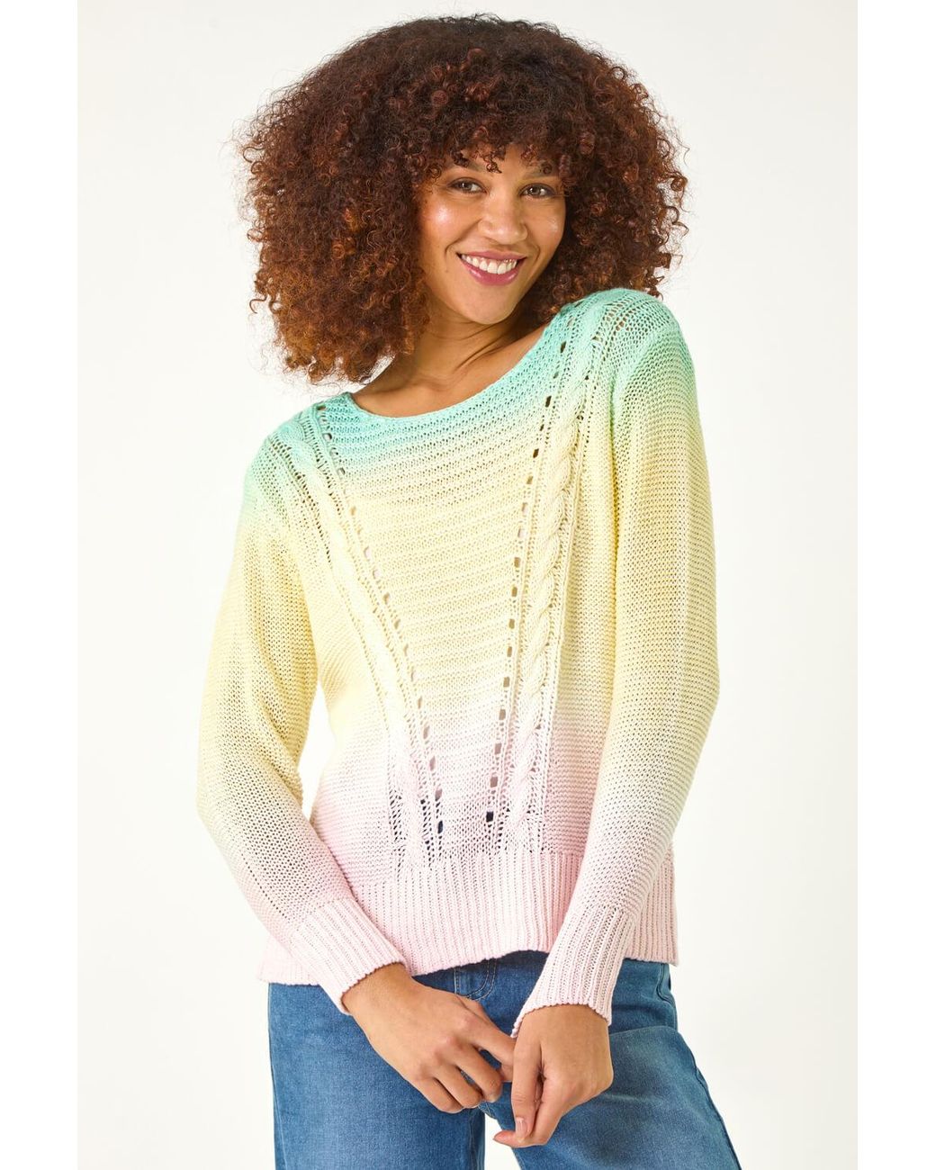 Roman Blue Ombre Stitch Knit Jumper