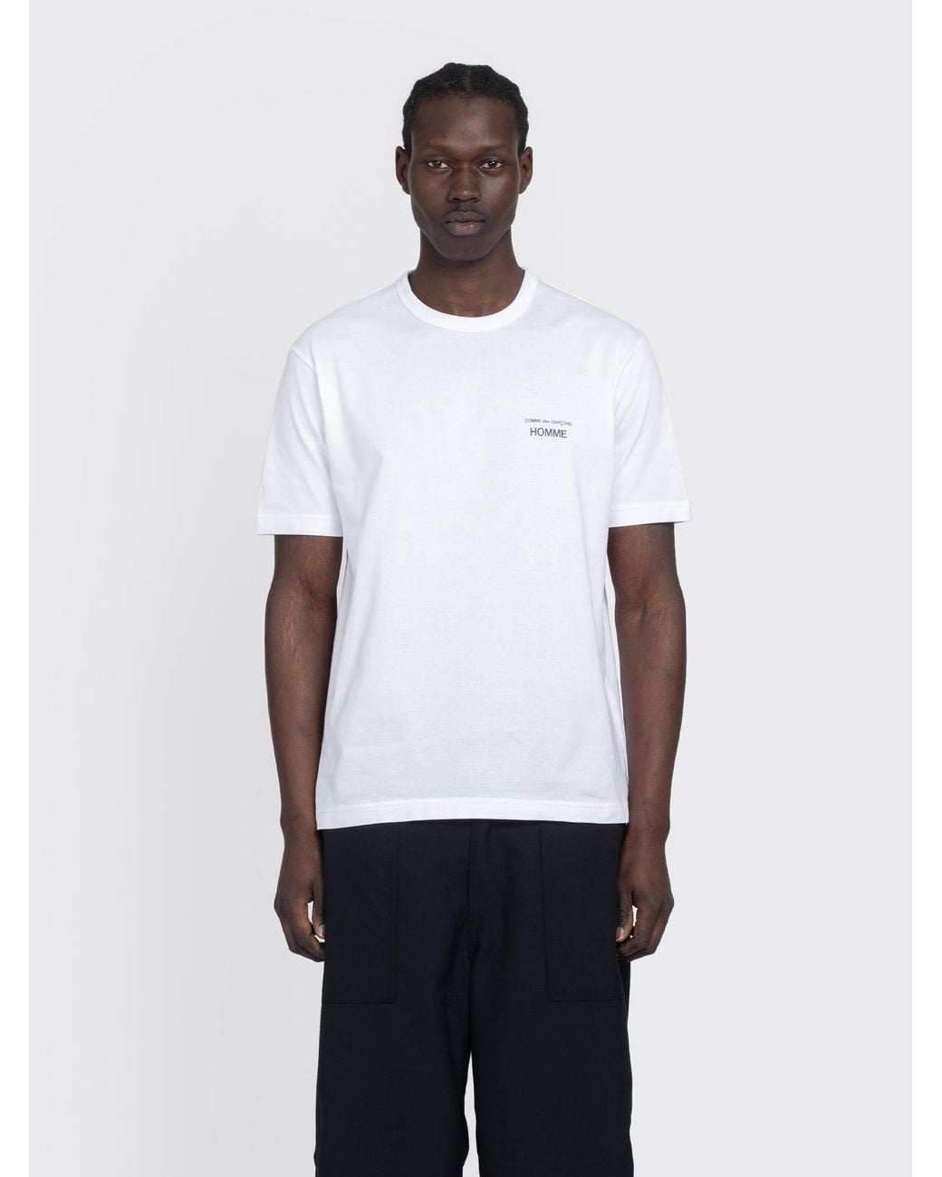 Comme des Garçons White Logo Tee Ss for men