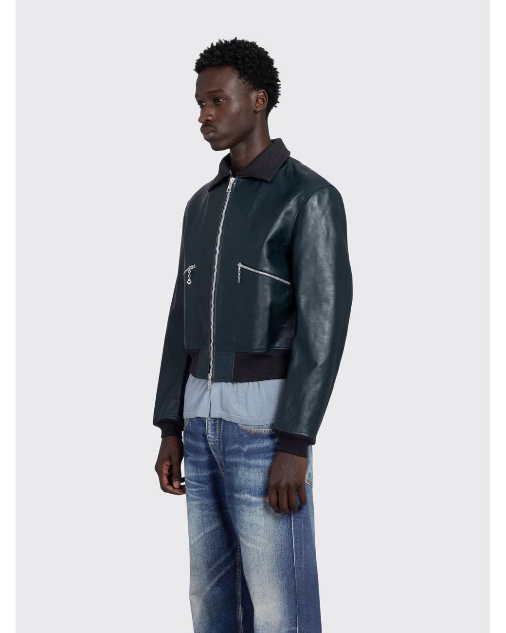 Our Legacy Blue Mini Bomber for men