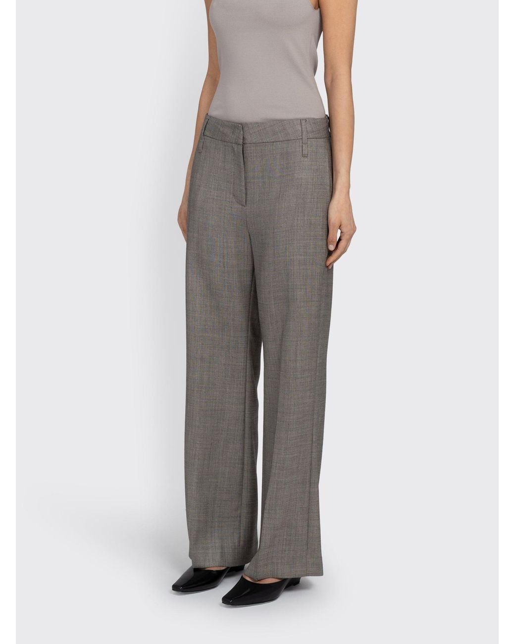 Amomento Gray Wool Flared Pants