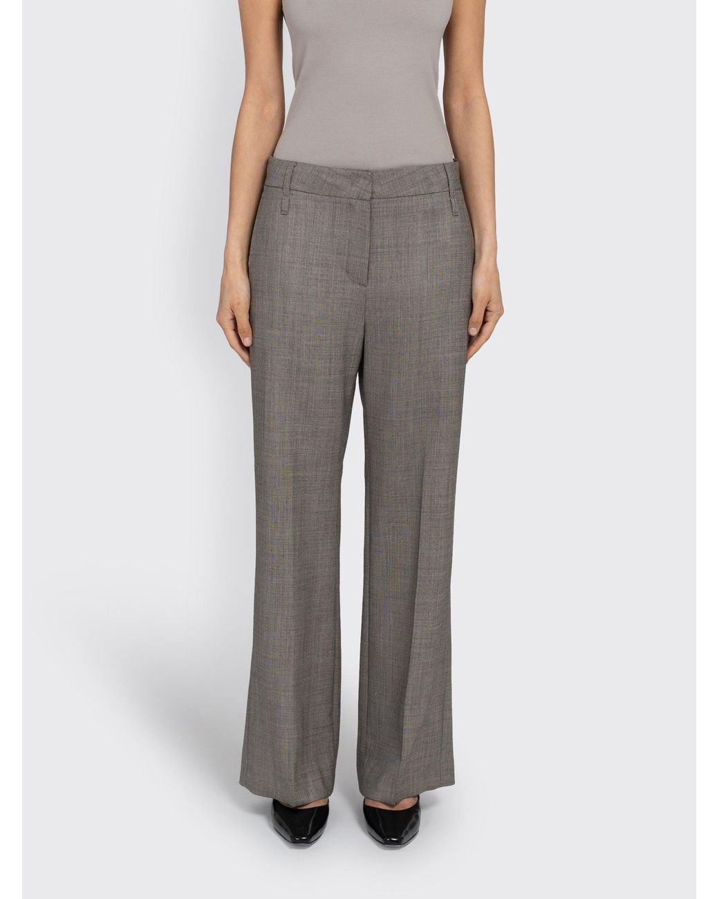 Amomento Gray Wool Flared Pants