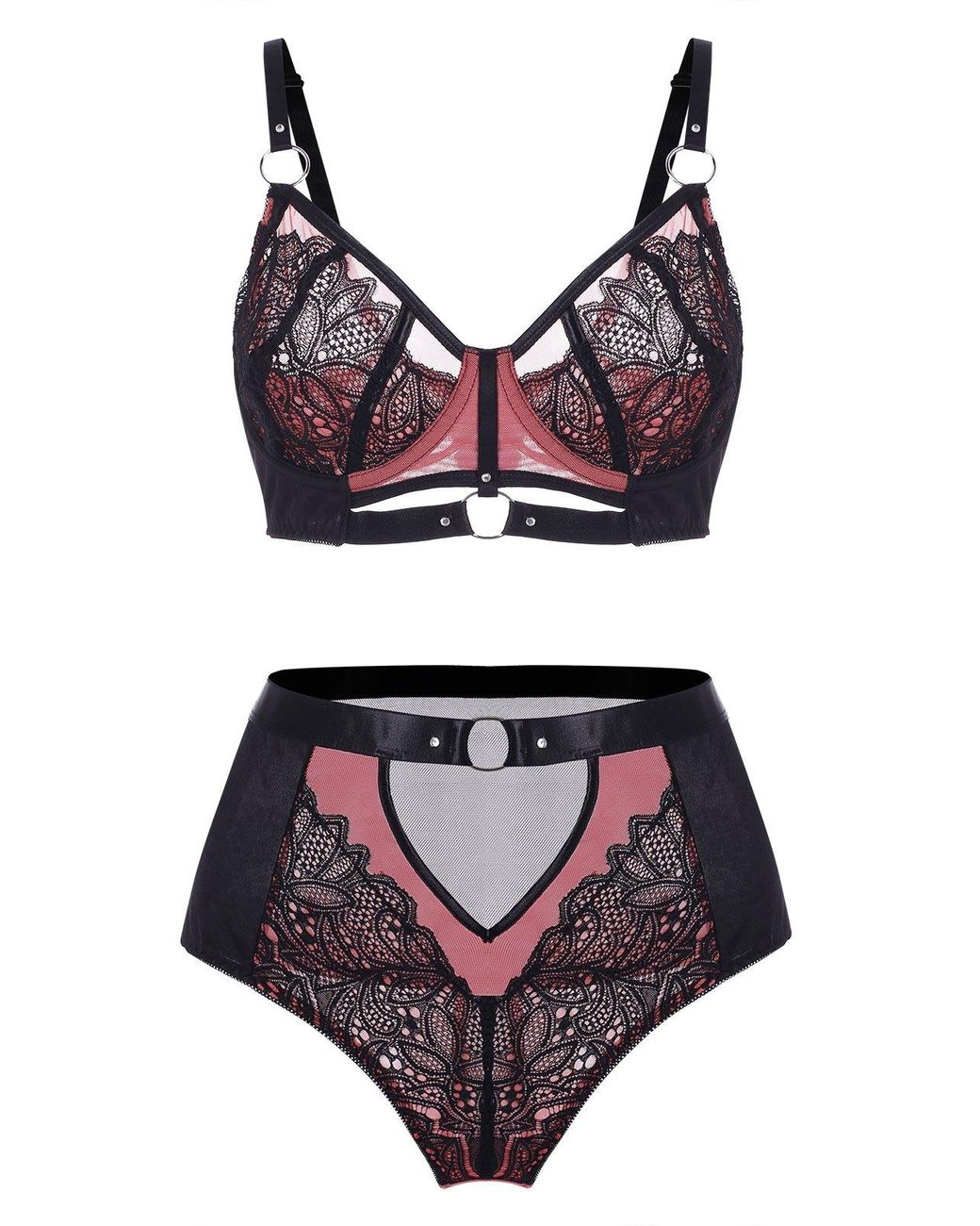 plus lace insert bra