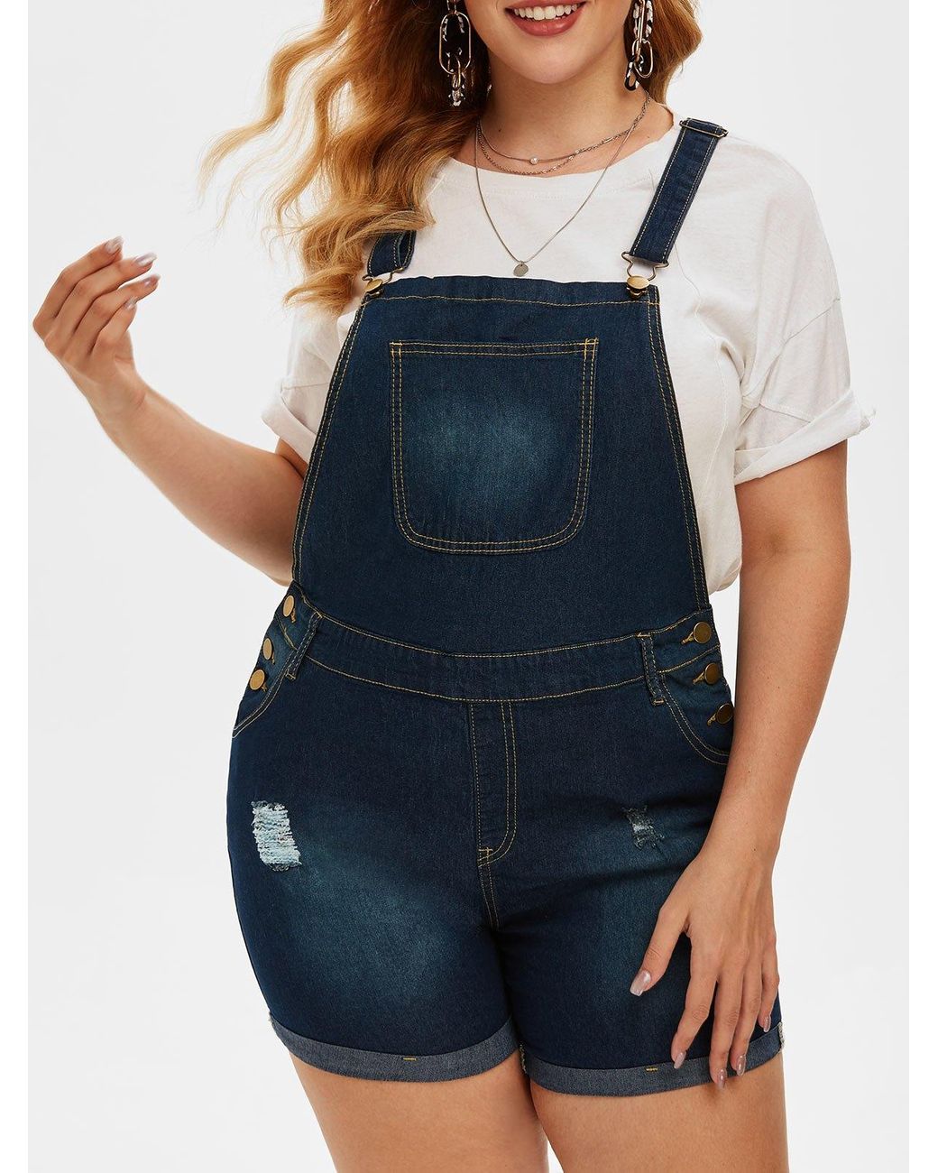 distressed overalls plus size