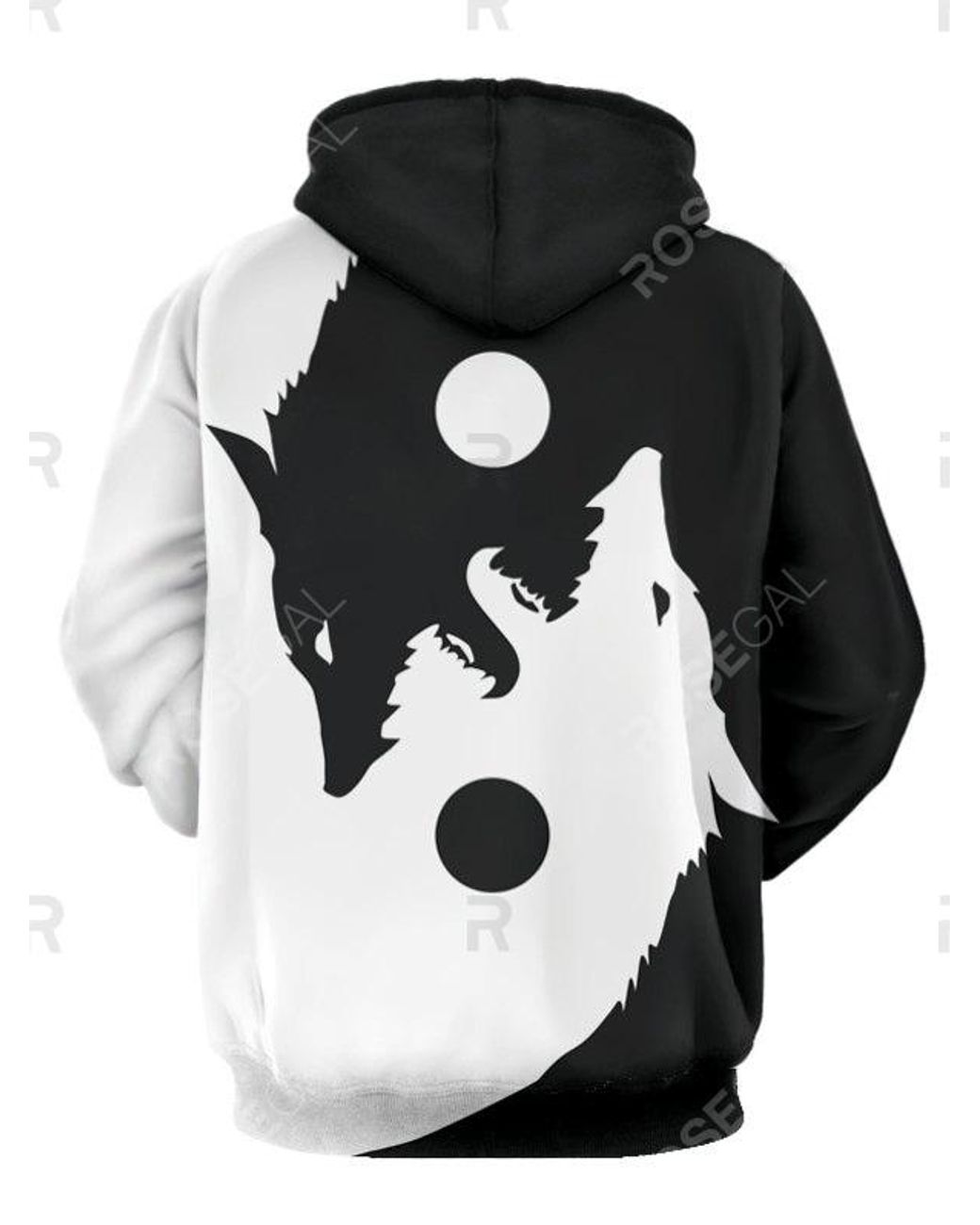 black and white wolf hoodie