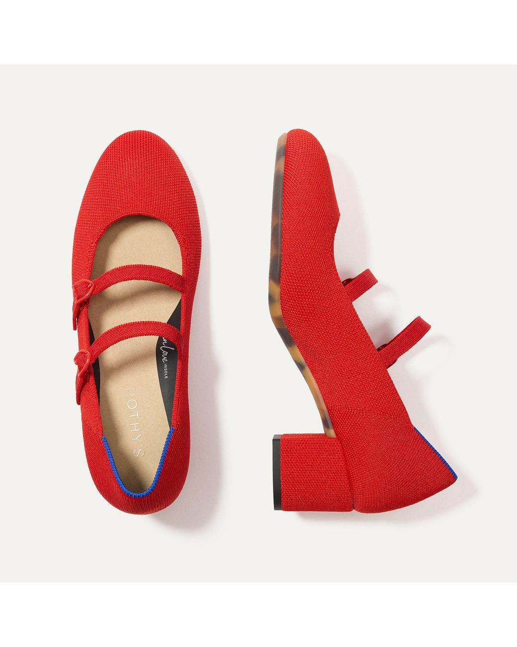 Rothy's The Double Buckle Mary Jane Heel in Red | Lyst