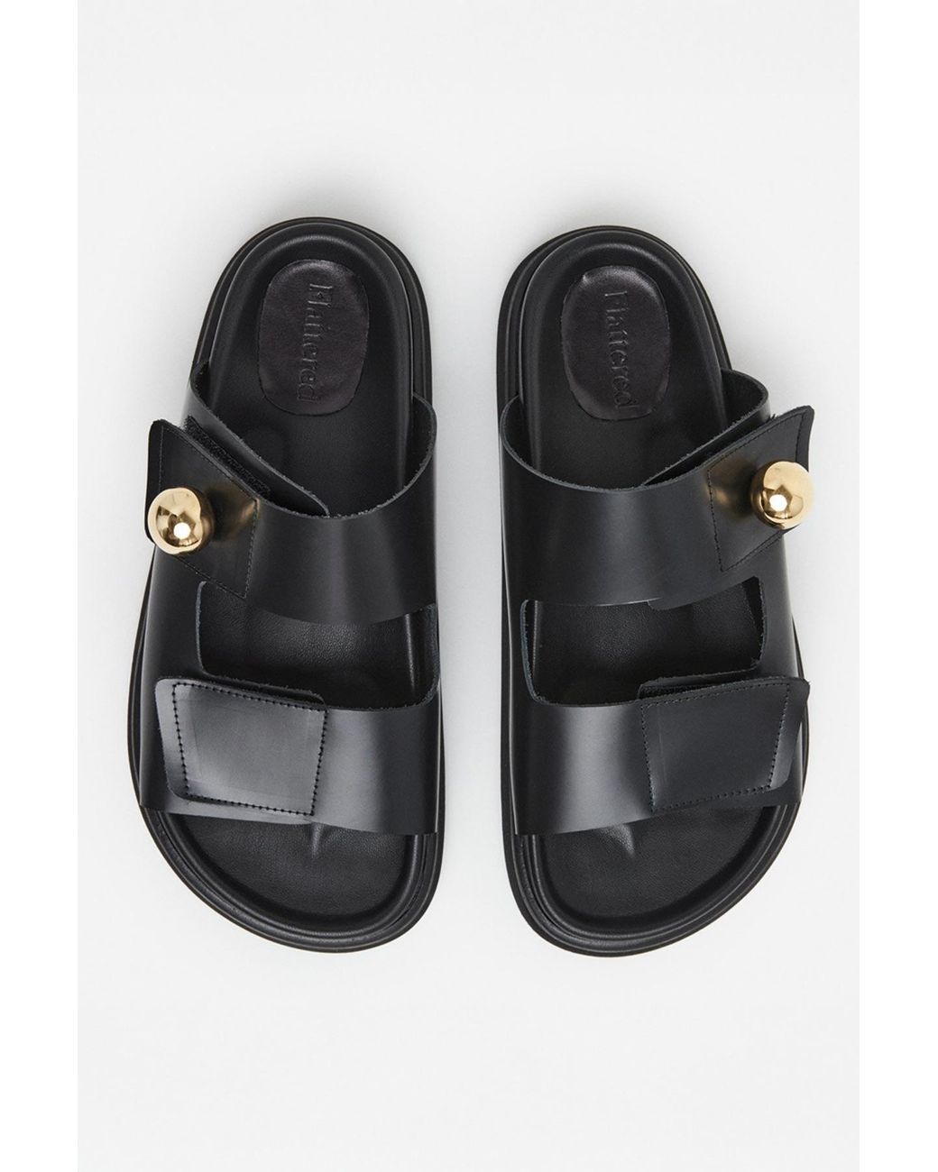 Flattered Black Leather Platform Slide