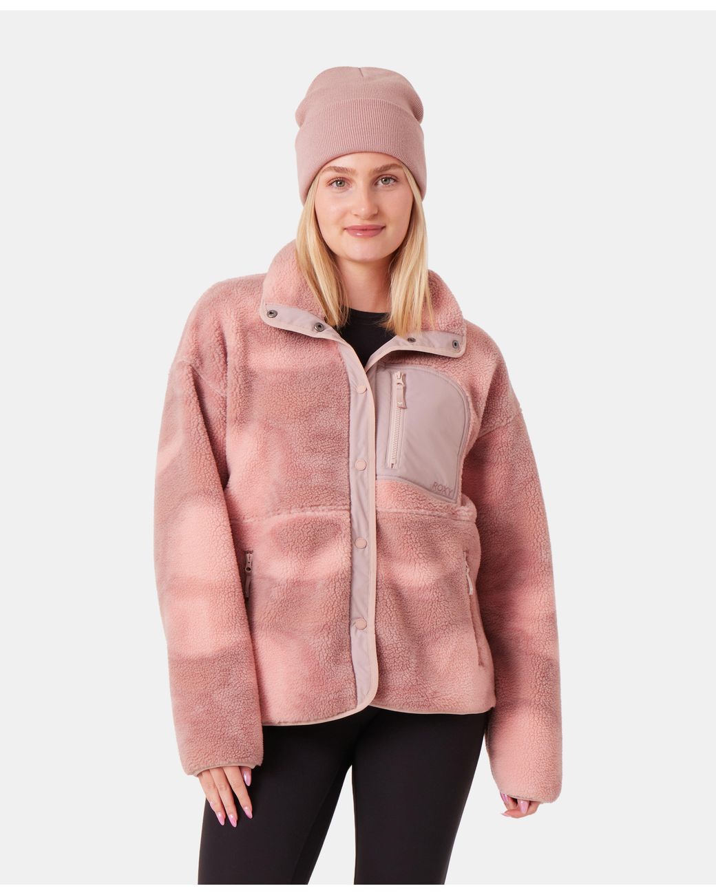 Roxy Pink Axel Bonded Sherpa Jacket