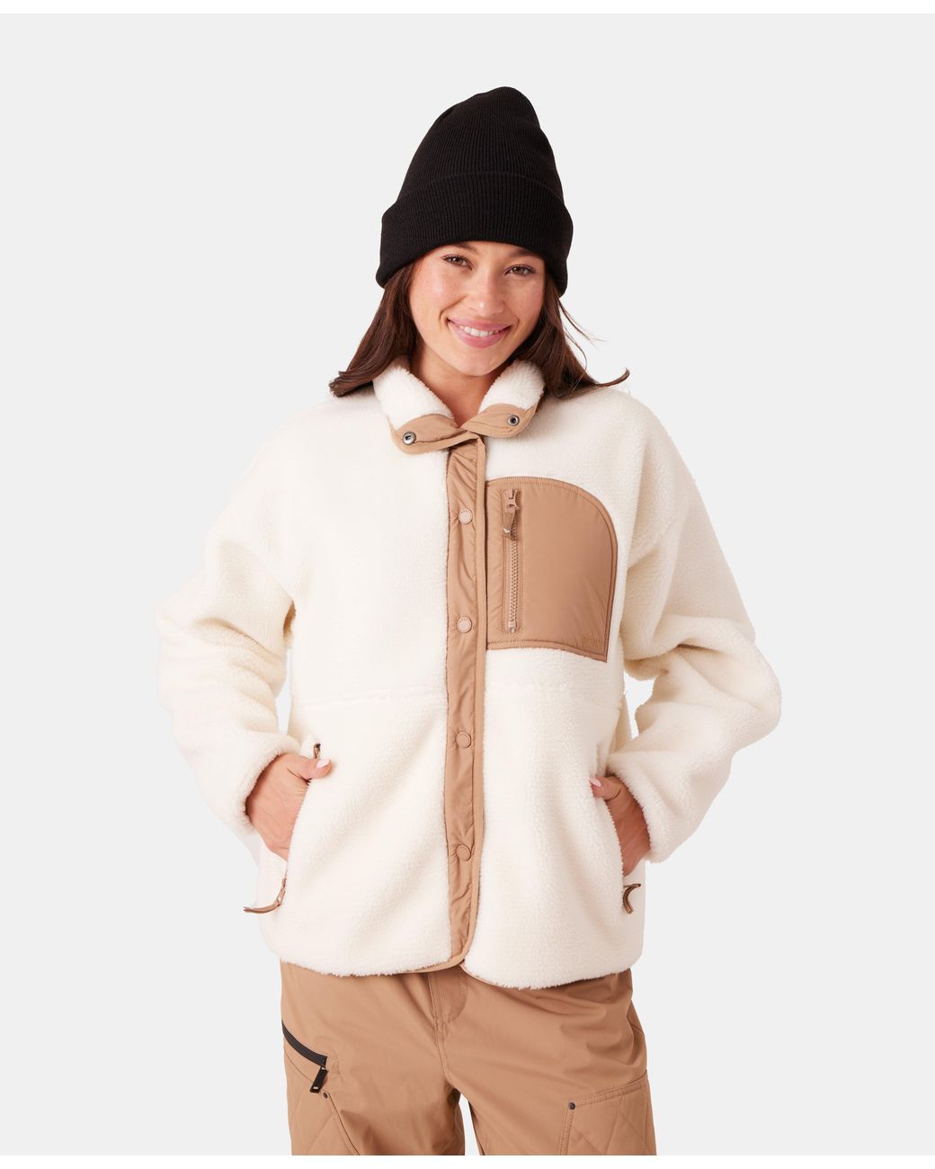 Roxy Natural Axel Bonded Sherpa Jacket