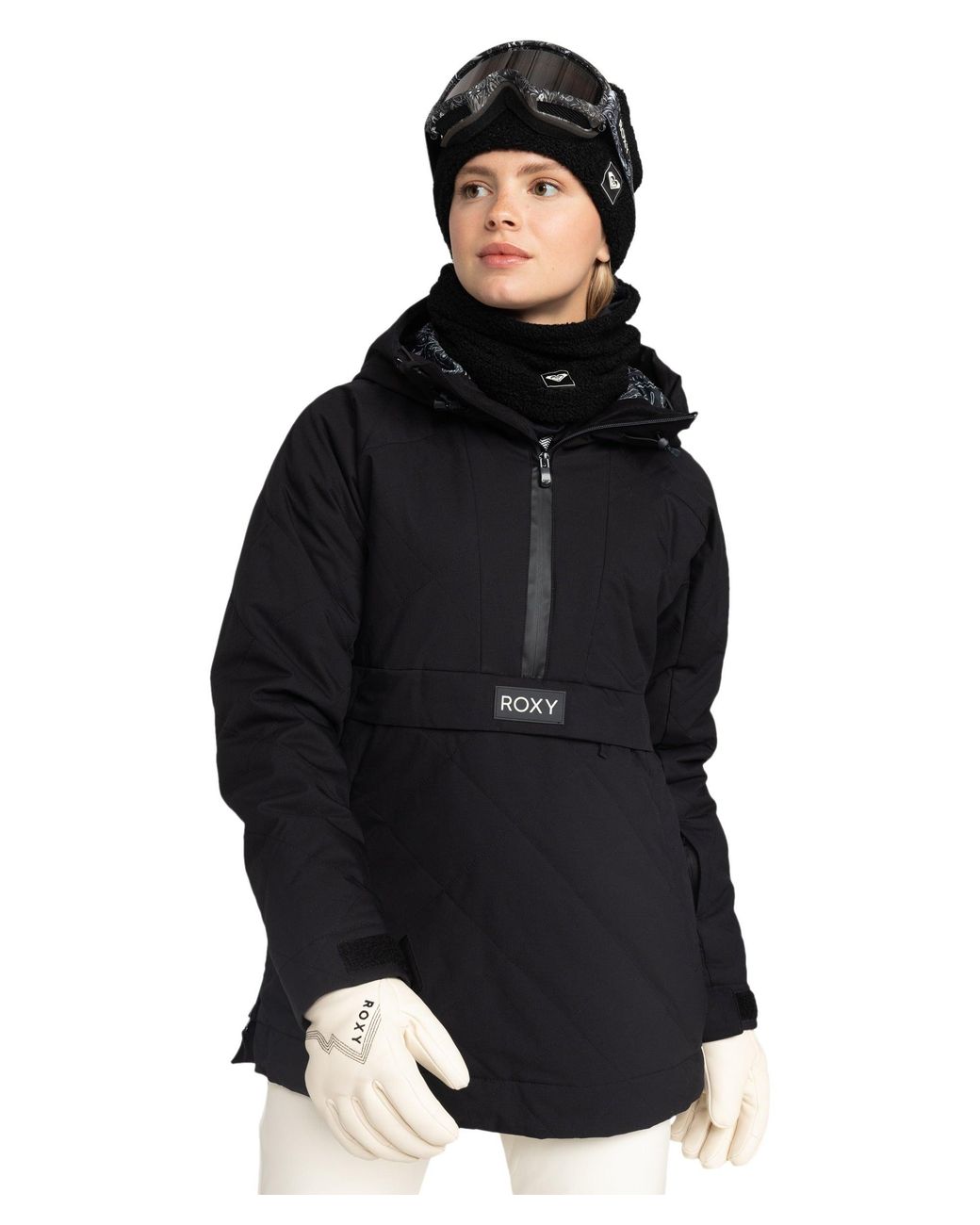 Roxy Black Radiant Lines Overhead Jacket