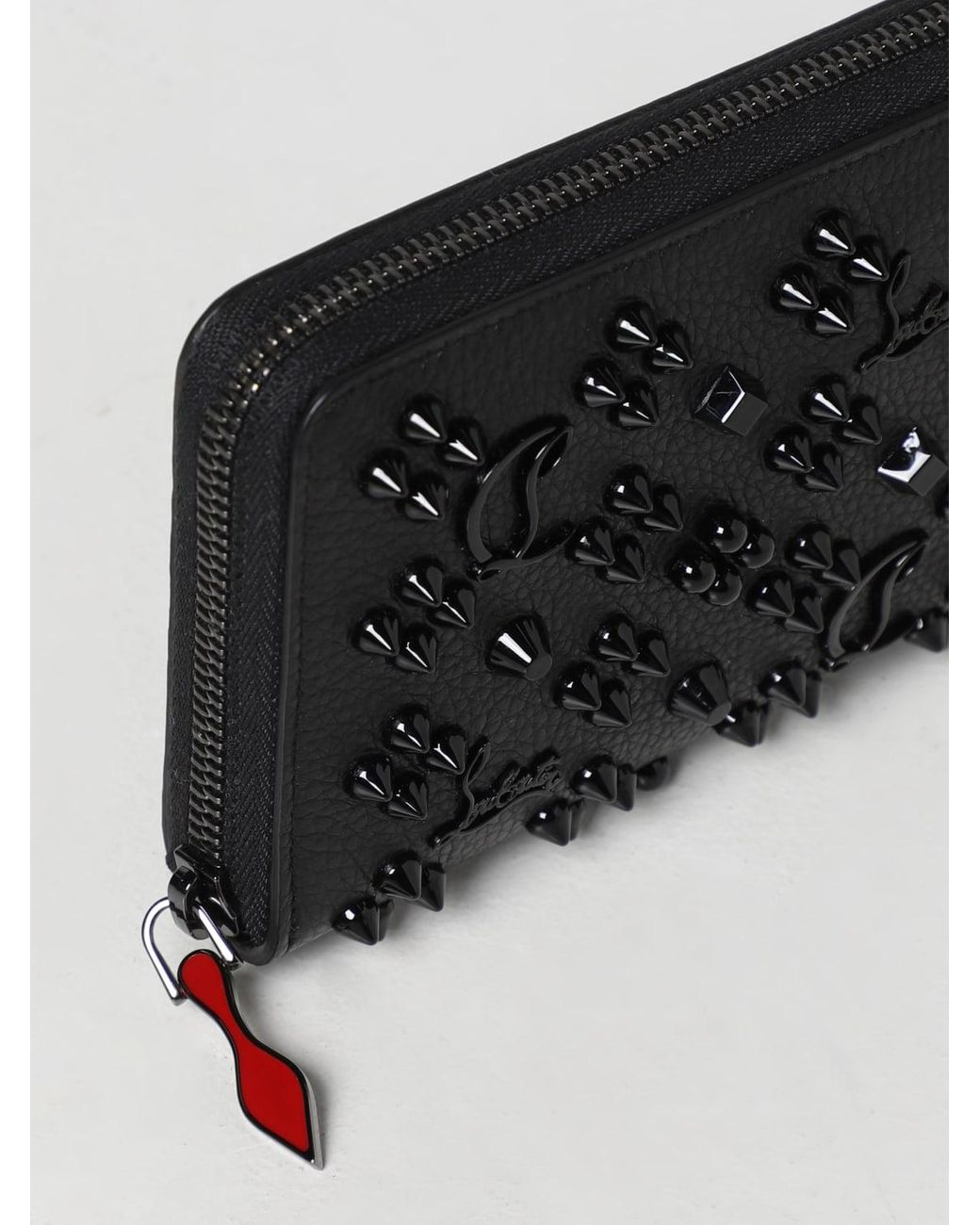 Christian Louboutin Panettone Wallet In Leather With Studs in Red