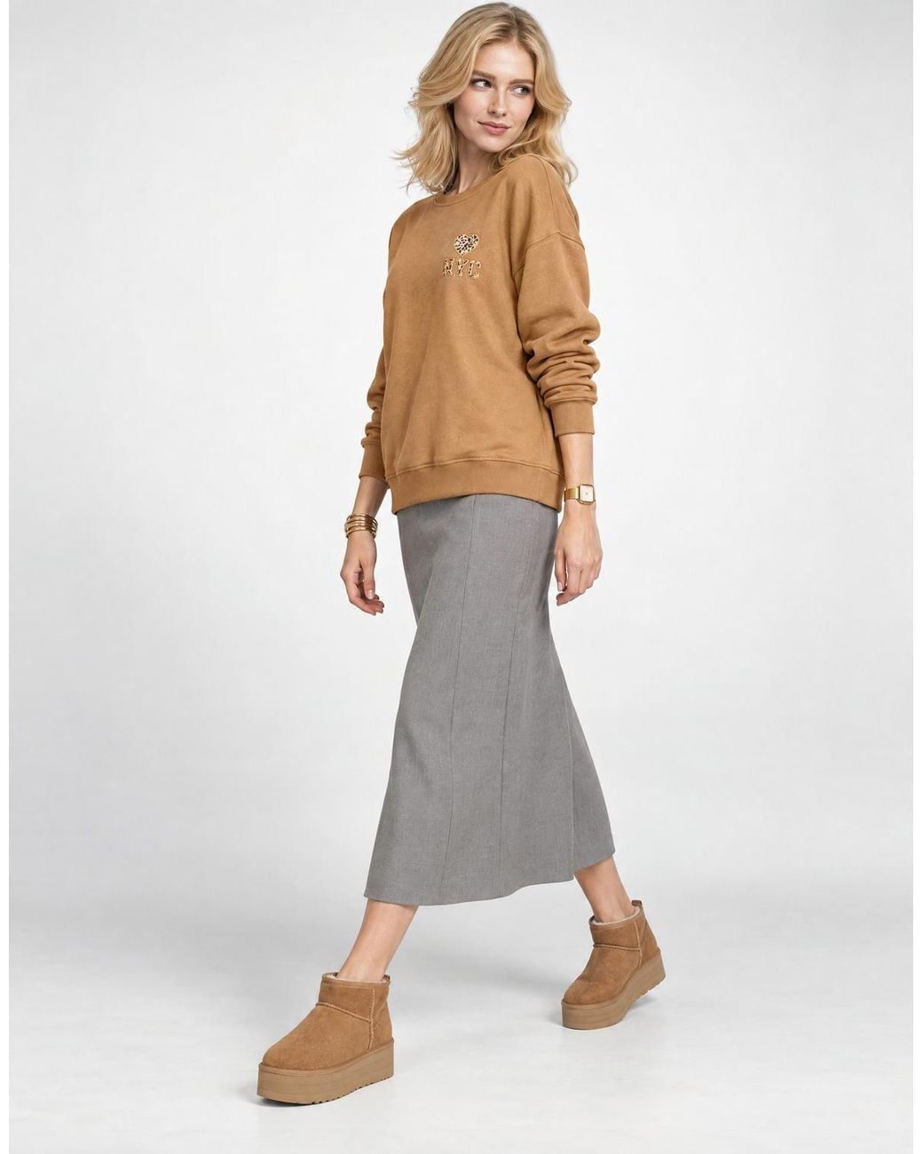 ONLY Brown Sweatshirts Onllise L/s O-neck Print