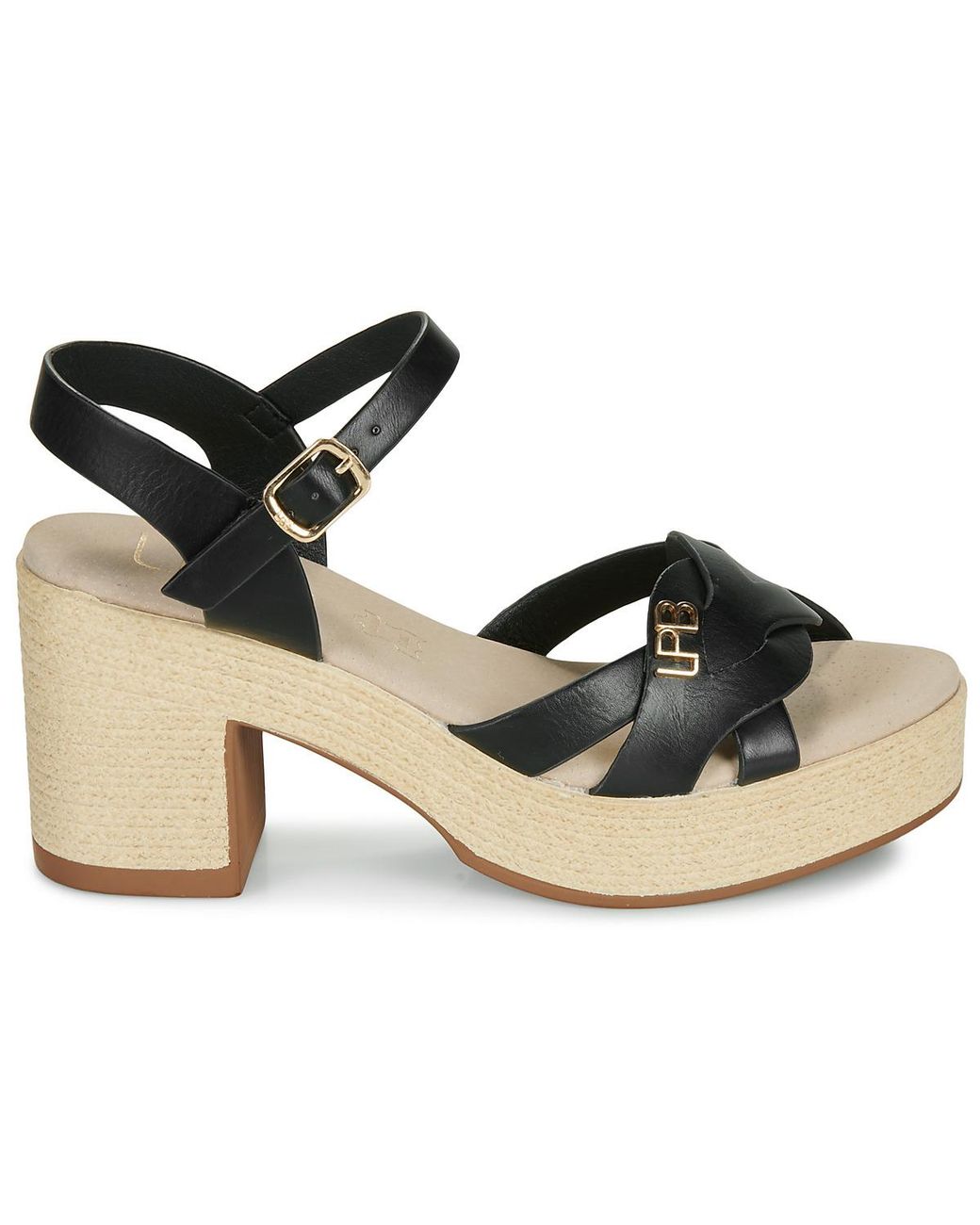 Les Petites Bombes Black Wedge Sandals Louane
