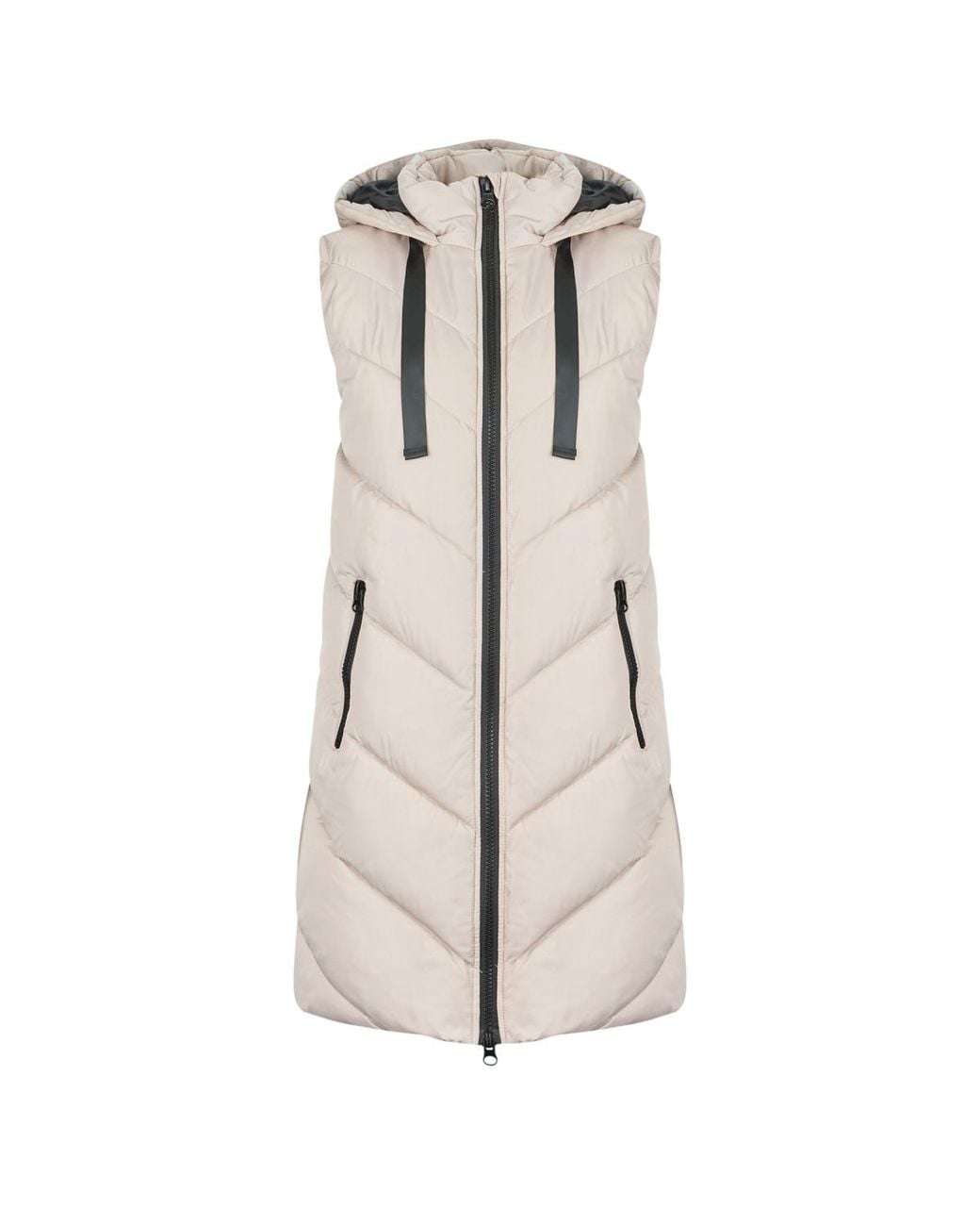 Jdy Natural Duffel Coats Skylar Padded Hood Waistcoat Otw